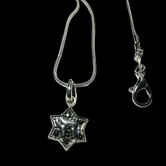 Silver Star of David & Chay with Marcasites - Picture 2 of 2